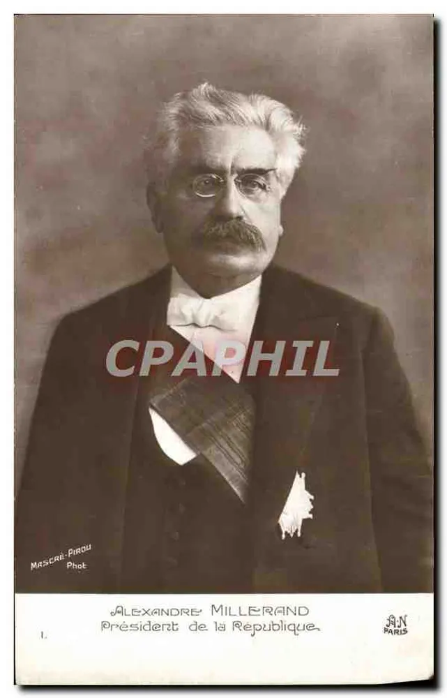 Alexandre Millerand — Präsident der Republik — Mascre-Pirou, Paris - Vorderseite