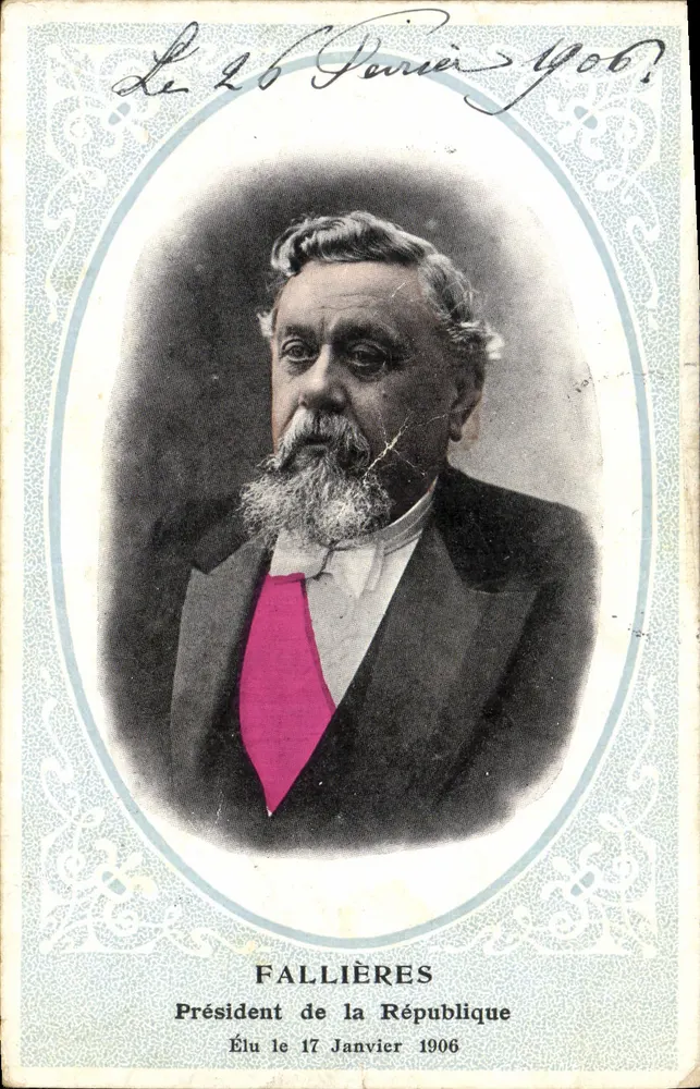 Fallières — Portrait du Président de la République — Éditeur non visible, n° de série non lisible - Recto