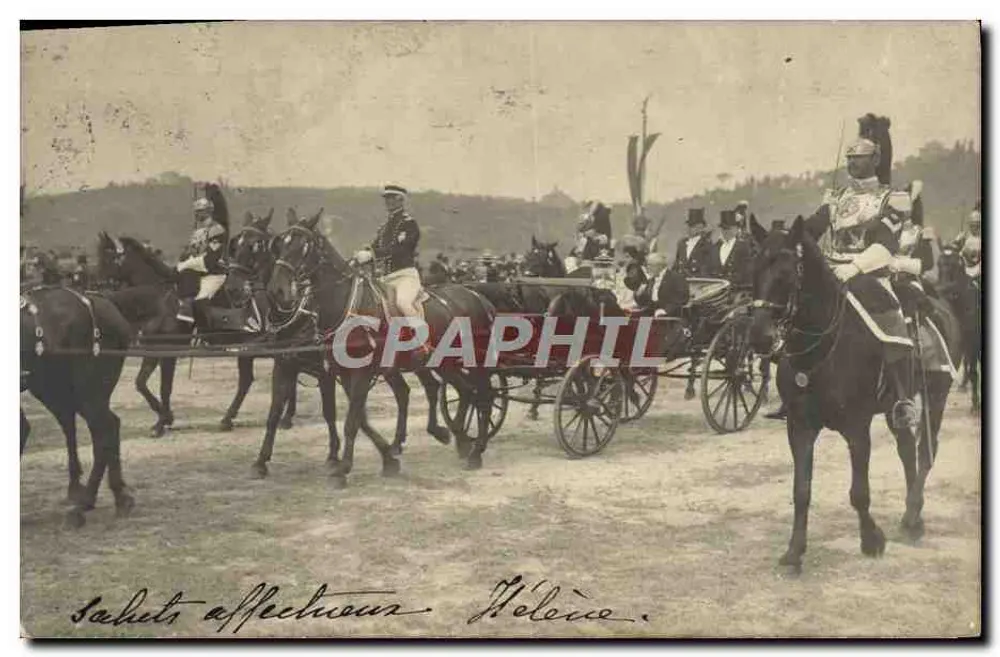 Cerimônia equestre — cavaleiros em uniforme — editor desconhecido, número de série não visível - Frente