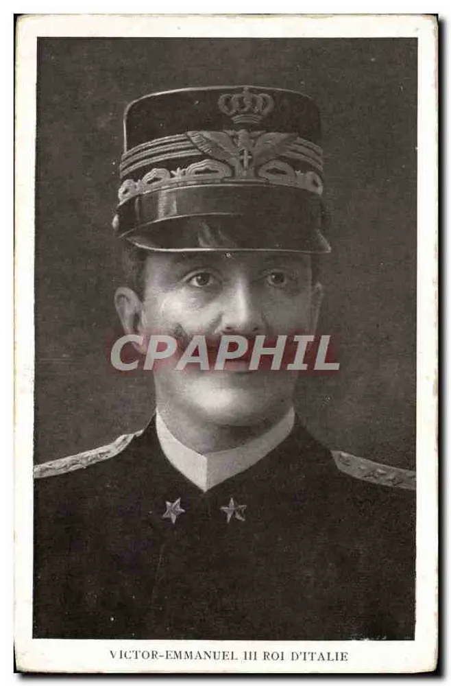 Vítor-Emmanuel III rei da Itália — retrato em uniforme — editor J. Picol, Paris, n° 27 - Frente