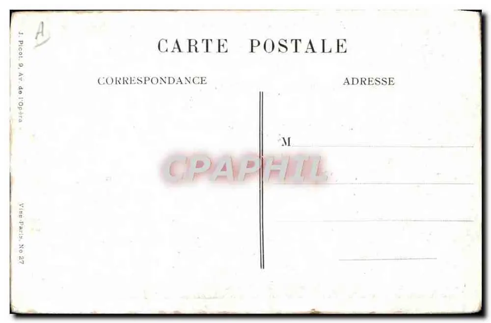 Vítor-Emmanuel III rei da Itália — retrato em uniforme — editor J. Picol, Paris, n° 27 - Verso