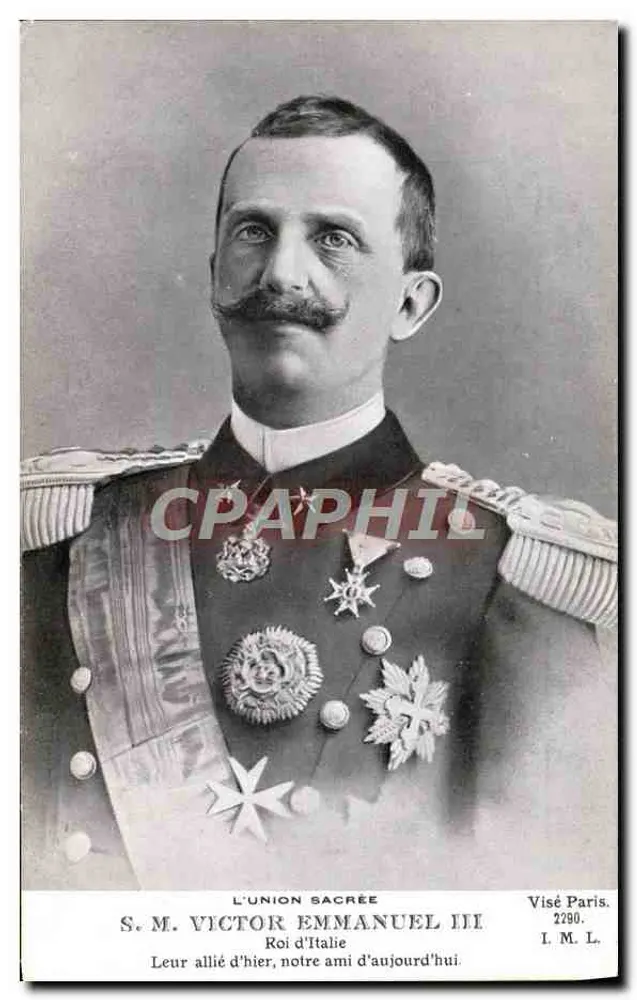 S.M. Victor Emmanuel III — Rei da Itália — Edição patriótica 1915 - Frente