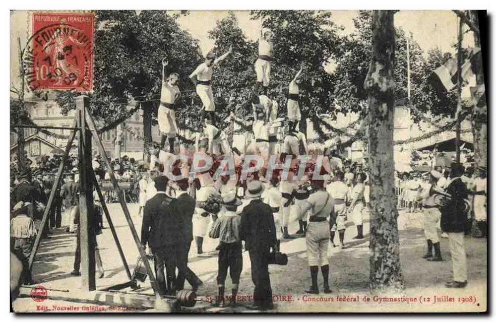 Bundesgymnastikwettkampf — St-Dizier, 12. Juli 1908 — Édit. Nouvellet Galeries, St-Etienne - Vorderseite