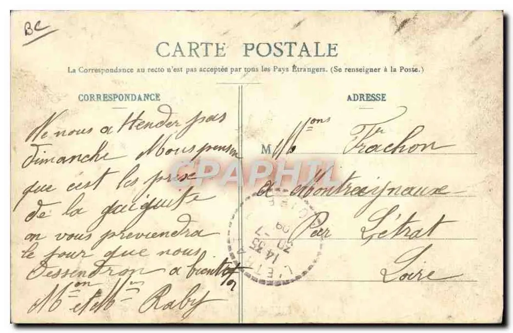 Bundesgymnastikwettkampf — St-Dizier, 12. Juli 1908 — Édit. Nouvellet Galeries, St-Etienne - Rückseite