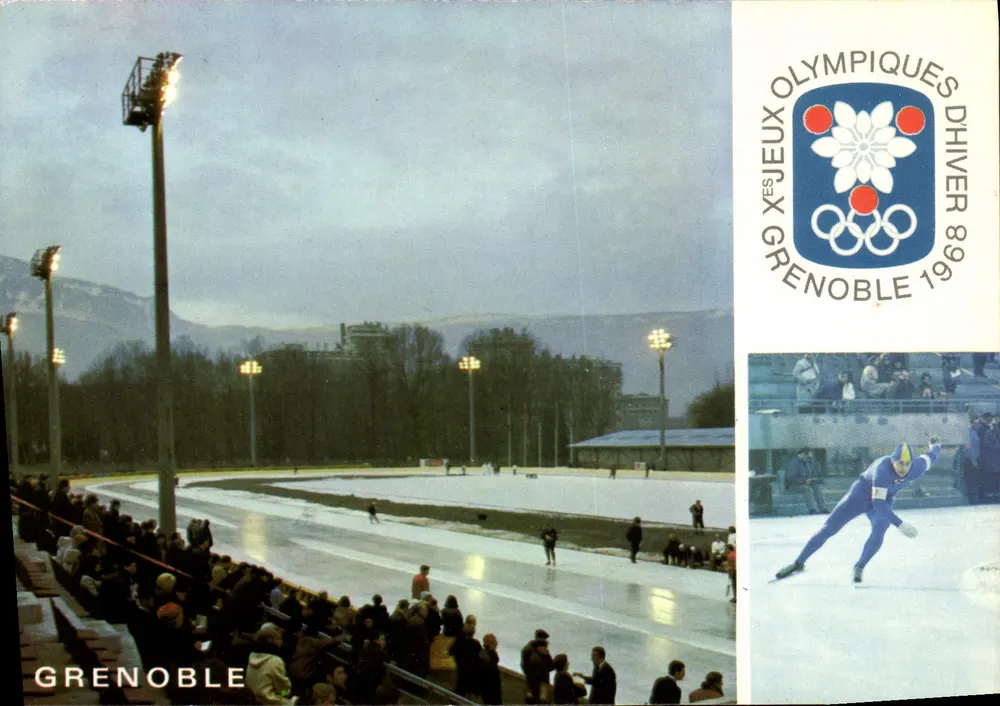 Grenoble — Pista de patinaje rápido en los Juegos Olímpicos de Invierno de 1968 — Ediciones Couleurs Naturelles - Anverso