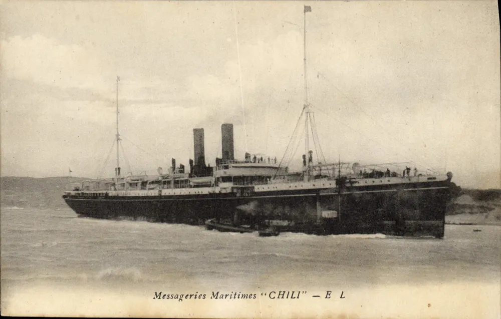 Schiff Messageries Maritimes "CHILI" — Verlag E L - Vorderseite