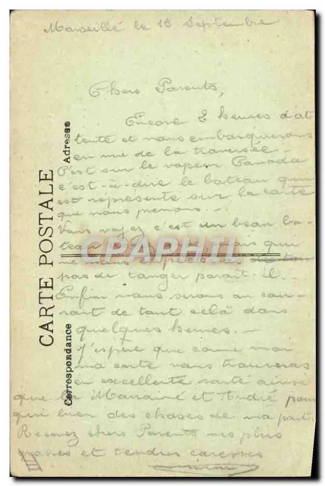 Der Dampfer Canada — Cie Cyprien Fabre — Verlag Cie Cyprien Fabre - Rückseite