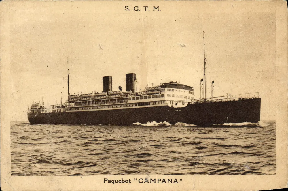 Paquebot "Campana" — navire à deux cheminées — S.G.T.M. - Vorderseite