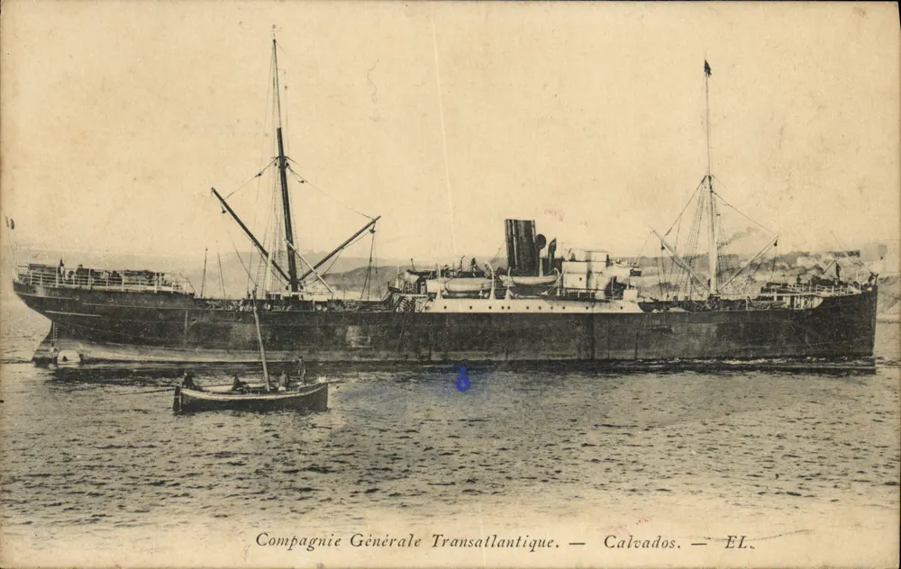 Schiff der Compagnie Générale Transatlantique — Calvados — EL - Vorderseite