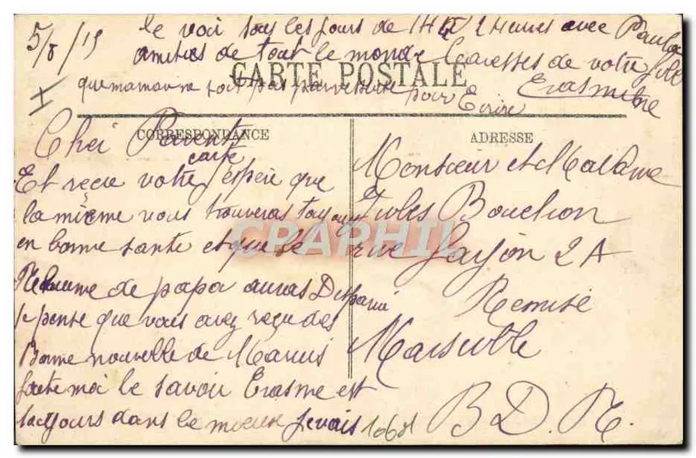 Nossos Correios Marítimos — "Carthage" (C.G.T.) — LL. — Editor LL, n°4 - Verso