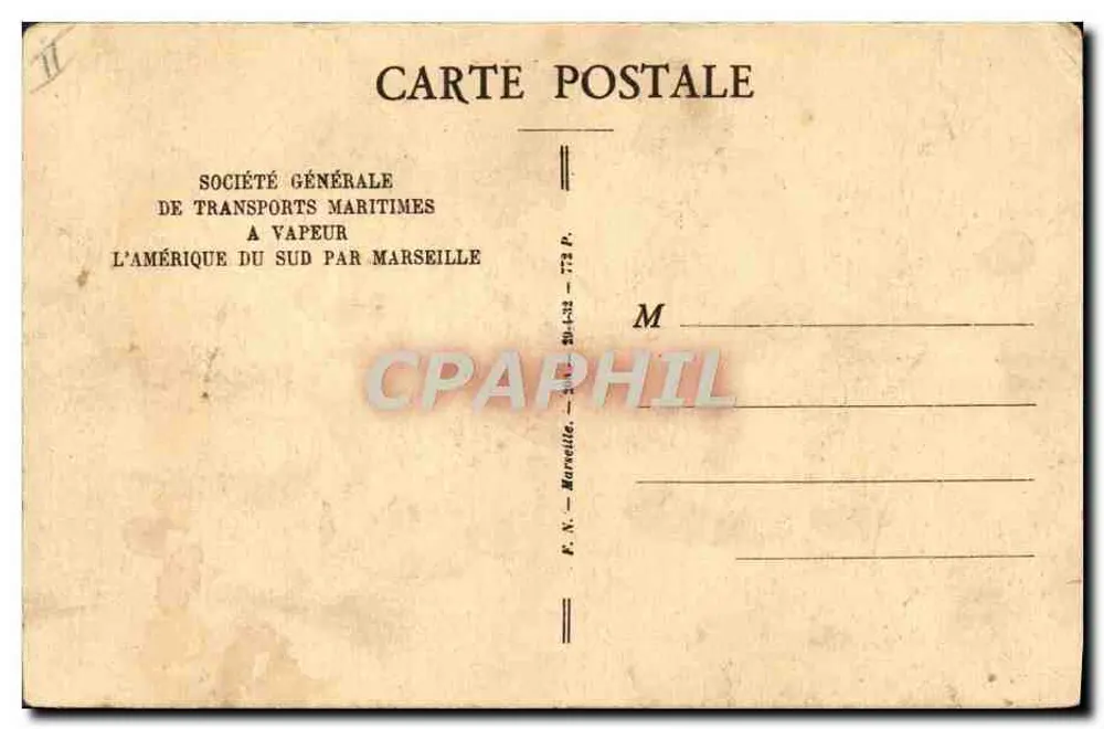 Paquebot "Campana" — navire à deux cheminées — éditeur S.G.T.M. n° 773 - Verso