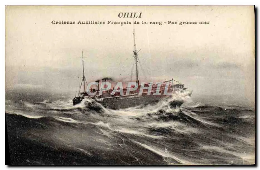 Chili — Erster Klasse französischer Hilfskreuzer — Auf hoher See - Vorderseite