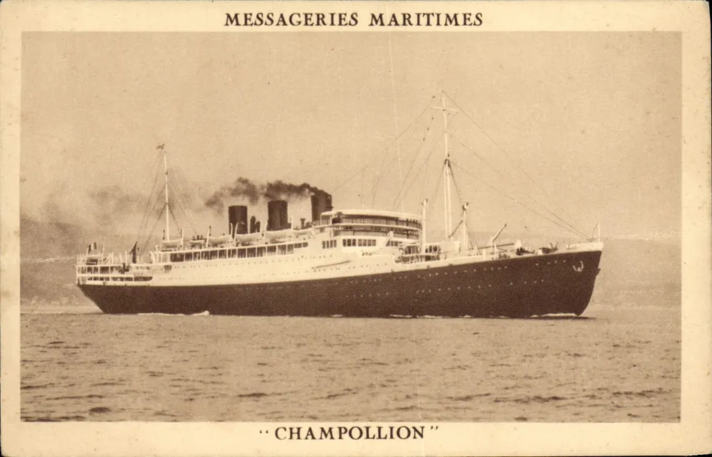 Das Dampfschiff "Champollion" — Messageries Maritimes — Herausgeber DRUCK AUF DER KARTE - Vorderseite