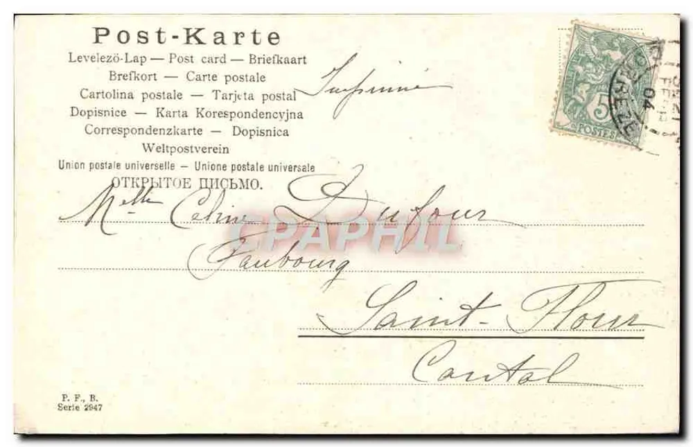 Kind mit einer Kraniche — Studio-Szene — Verlag F. F. B., Serie 2647 - Rückseite