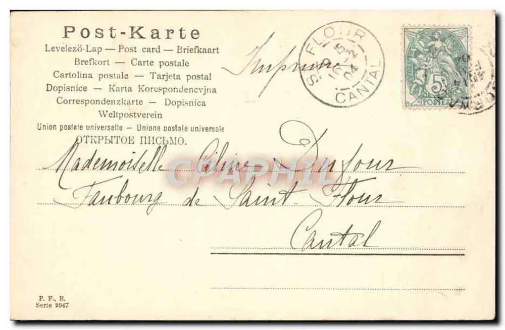Kind und Storch — Studio-Szene — P.F.B. Serie 2047 - Rückseite