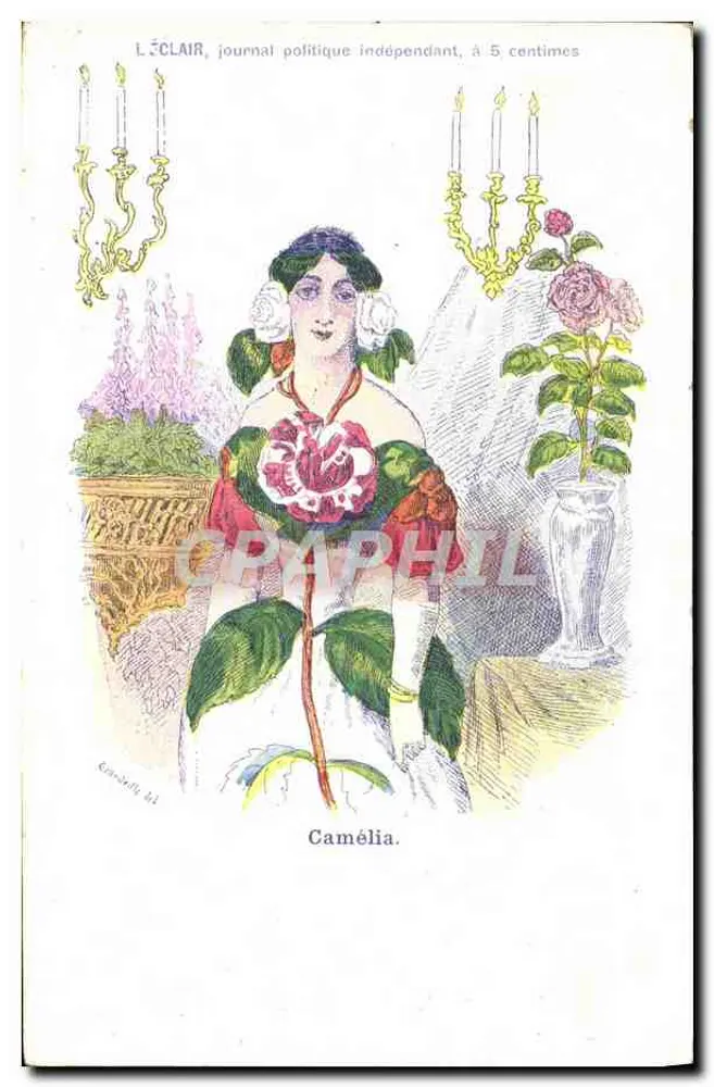 Camélia — ilustração para o jornal L'ÉCLAIR — editor G. G. G. (G. G. G.) - Frente