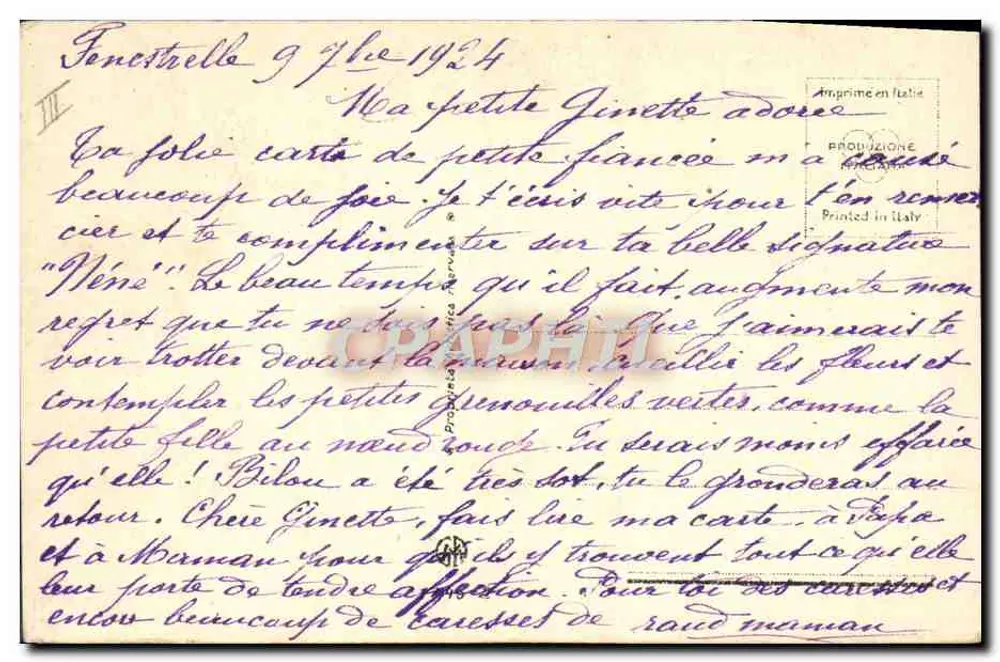Menina pequena e rã — cena bucólica — Editor Colombo, n° III - Verso