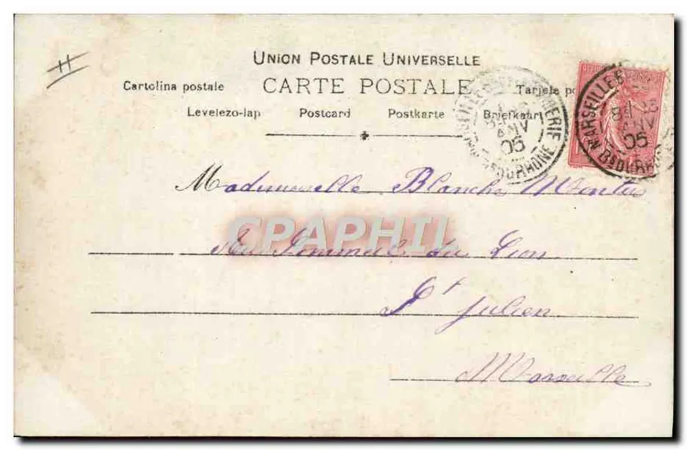 Donna con grande farfalla — Galifrey — editore Rawhlinger, Parigi, n°1132 - Verso