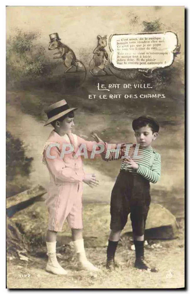 Der Stadtmarder und der Feldmarder — Szene mit zwei Kindern — n° 3127 - Vorderseite