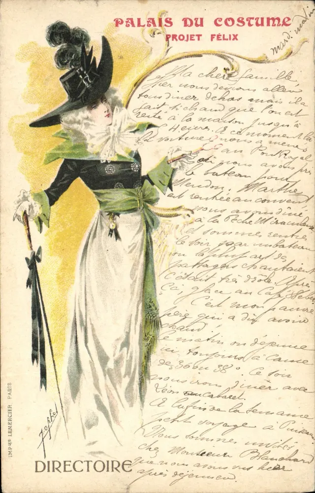 Palais du Costume — Projekt Félix — Imp. Lenercier, Paris - Vorderseite