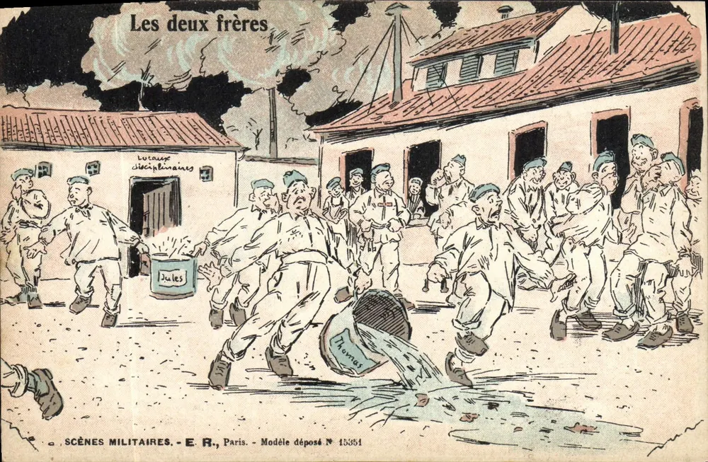 Os dois irmãos — Cenas militares — E. R., Paris, N° 15381 - Frente