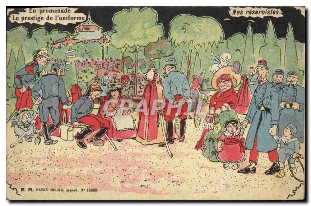 Auf einer Wanderung — Der Glanz des Uniforms — Unsere Reservisten — E.R. PARIS (Modell angemeldet, Nr. 14968) - Vorderseite