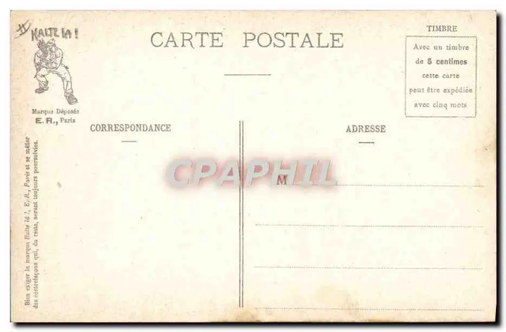Cenas militares — Balada noturna — E.R., Paris, Modelo depositado n° 14877 - Verso