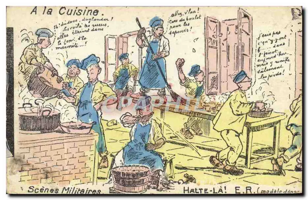 Na cozinha — Cenas Militares — HALTE-LÁ! E.R. (modelo depositado) - Frente