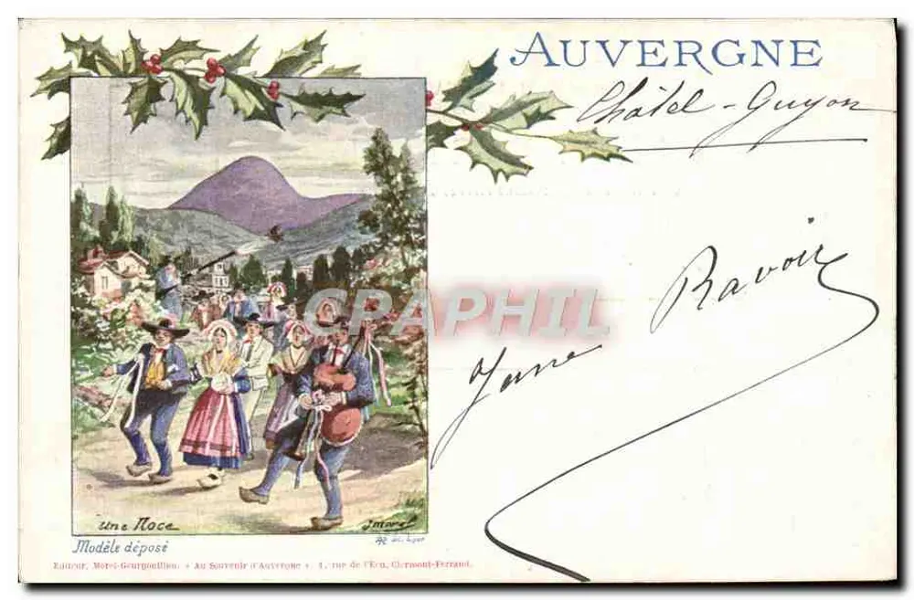 Uma Noiva — Auvergne — Châtel-Guyon, editor Hôtel-Goupillaud - Frente