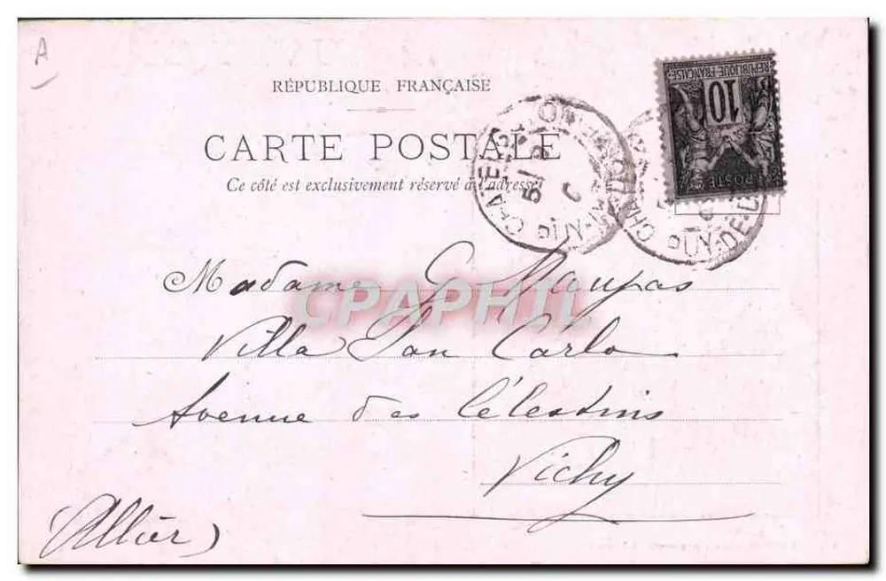 Uma Noiva — Auvergne — Châtel-Guyon, editor Hôtel-Goupillaud - Verso