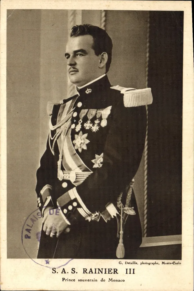 S.A.S. Rainier III — Príncipe soberano de Mônaco — G. Detaillé, fotógrafo, Monte-Carlo - Frente