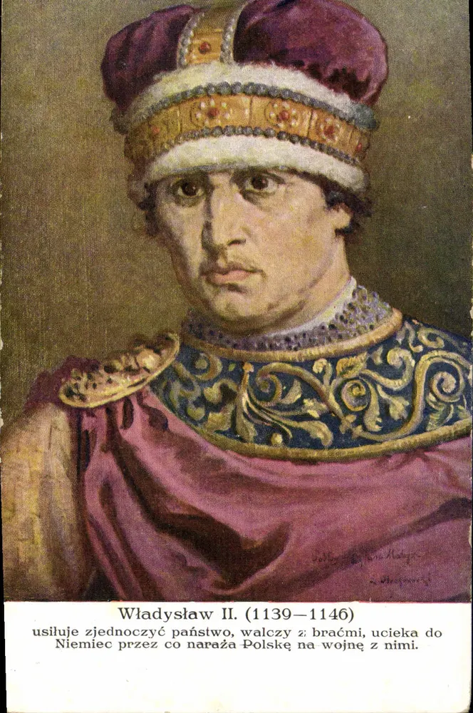 Władysław II (1139–1146) — rei da Polônia — editor Wydawnictwo Salono Malarzy Polskich w Krakowie, série 163/8 - Frente