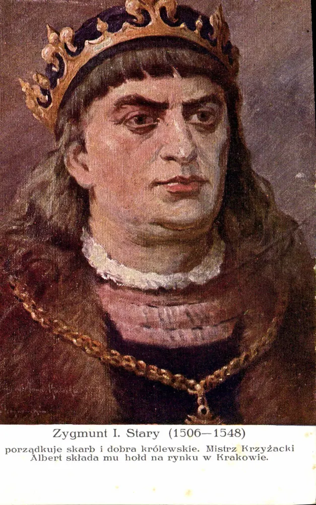 ज़िगमुंट I स्टारी (1506–1548) — चित्र — सैलॉन मालर्ज़ पोल्स्किह व क्राकोव, श्रृंखला 163/28 - आगे