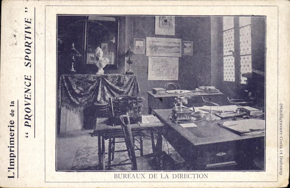 Büro der Geschäftsleitung — Die Druckerei der Provence Sportive — Similigravure Costa et Dutour - Vorderseite