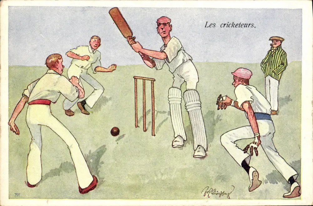 Die Cricketer. — Illustration von Robert Thompson — B.K.W.L. London - Vorderseite