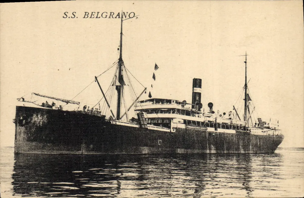 S.S. BELGRANO — Navio a vapor — Editor H. Gérinraud, Marselha - Frente