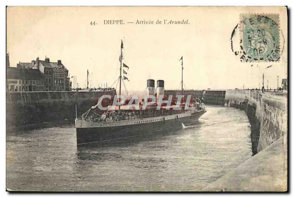Dieppe — Chegada do Arundel — Editor anônimo, n° 44 - Frente