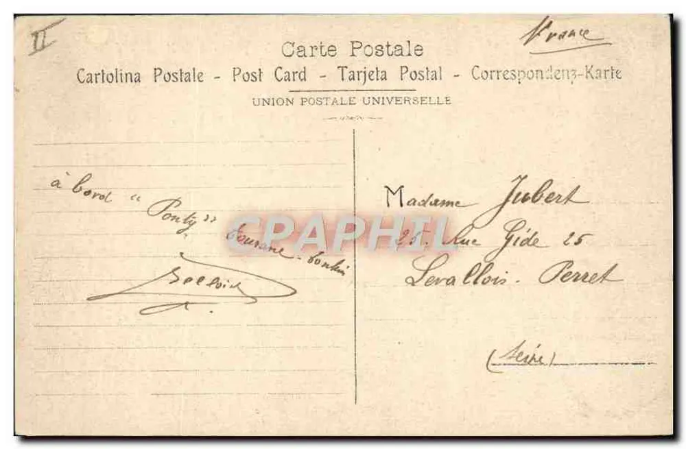 Dampfschiff "Amiral-Ponty" — Schiffbruch auf bewegtem Meer — Verlag D'après J. Dumont-Duparc, Gravur von Marseille - Rückseite