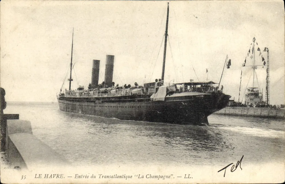 Le Havre — Einlass des Transatlantikers 'La Champagne' — LL. — Nr. 35 - Vorderseite