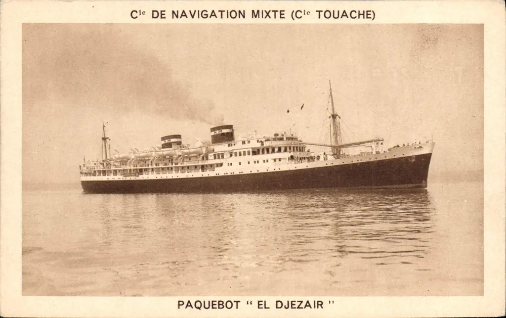 Dampfer "El Djezair" — Gemischte Schifffahrts-Gesellschaft (Gesellschaft Touache) — Hélio Audry, Marseille - Vorderseite