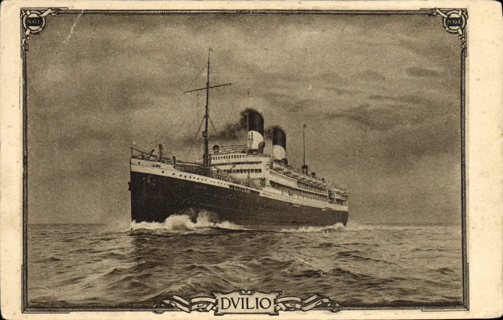 Le paquebot DVILIO — N.G.I. NAVIGAZIONE GENERALE ITALIANA — éditeur N.G.I. GENOA - Frente