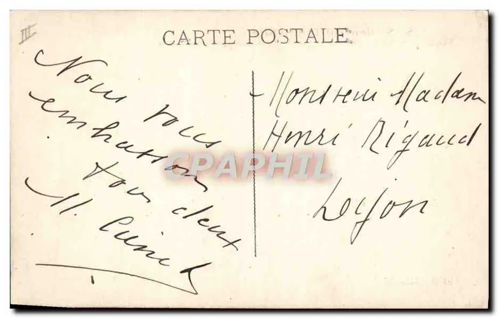 S.S. Général Duchesne — Dampfschiff der Gesellschaft Messageries Maritimes in stürmischen Gewässern — Verlag La H. Grenaud - Rückseite