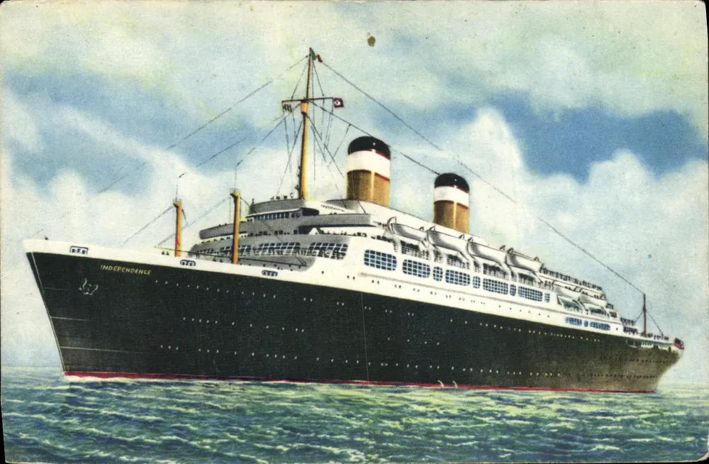 Navio de cruzeiro INDEPENDENCE — American Export Lines — ilustração - Frente