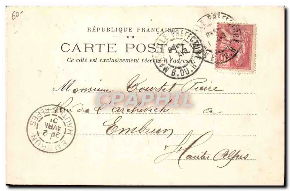 Djemnah — Porto — Messageries Maritimes - Verso