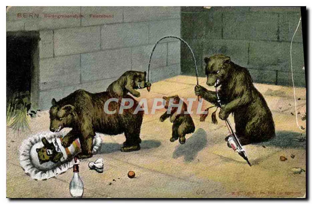 Urso performando no Zoológico de Berna — Feiertagabend — por C. O. (artista) - Frente