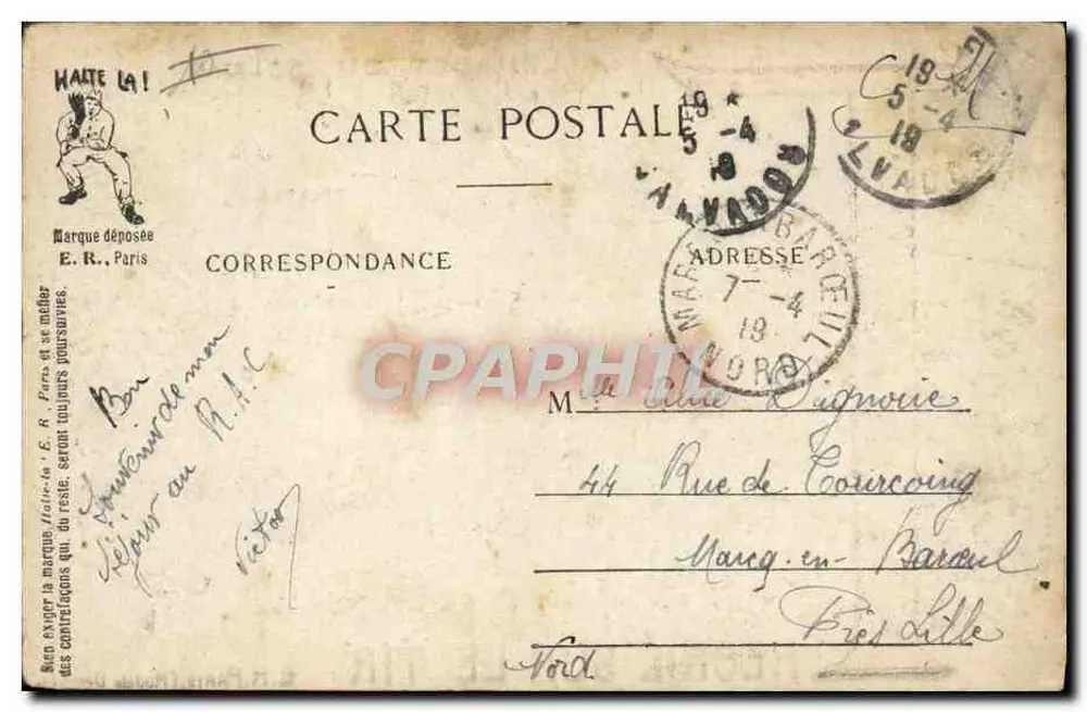 DAS ALPHABET DES SOLDATEN — T für THEORIE ÜBER SCHIEßEN — E.R. PARIS (Modell Dignones) - Rückseite