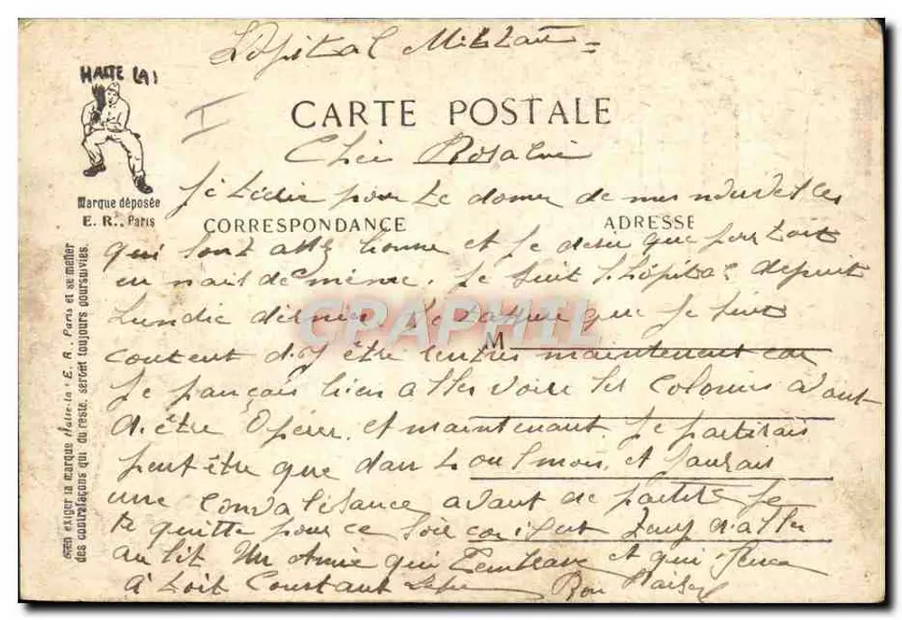 O Dia do Soldado — Meia-Noite - O Descanso — E.R. Paris, N° 15.108 - Verso