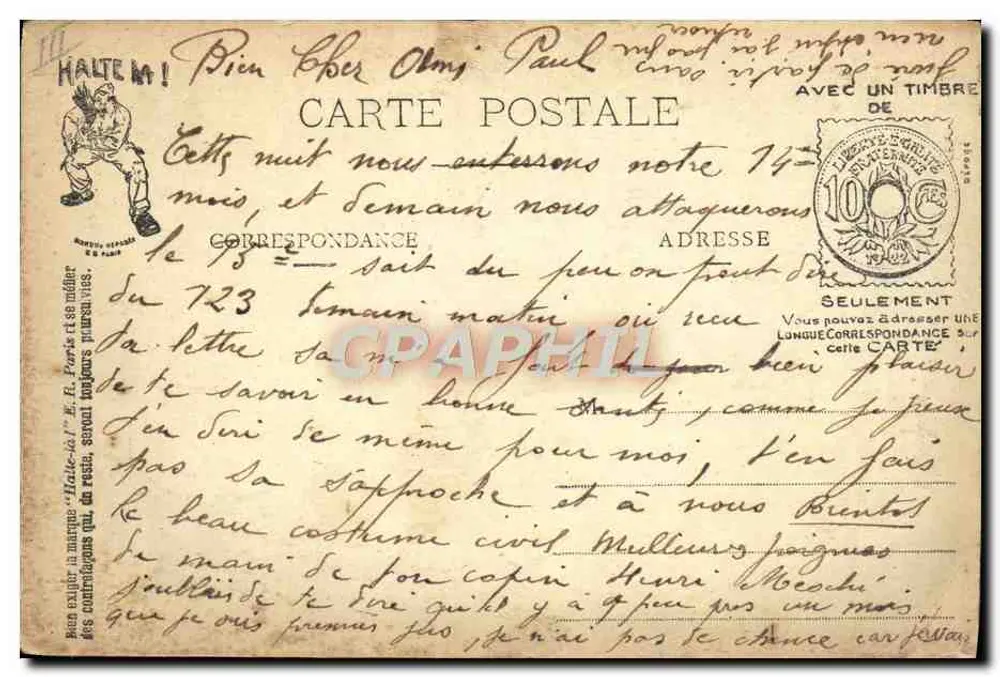 Sportliche Unterhaltung im Regiment — (Schafspringen) — HALTE-LA ! E. A. Poëte (Moulin-à-Papier) - Rückseite