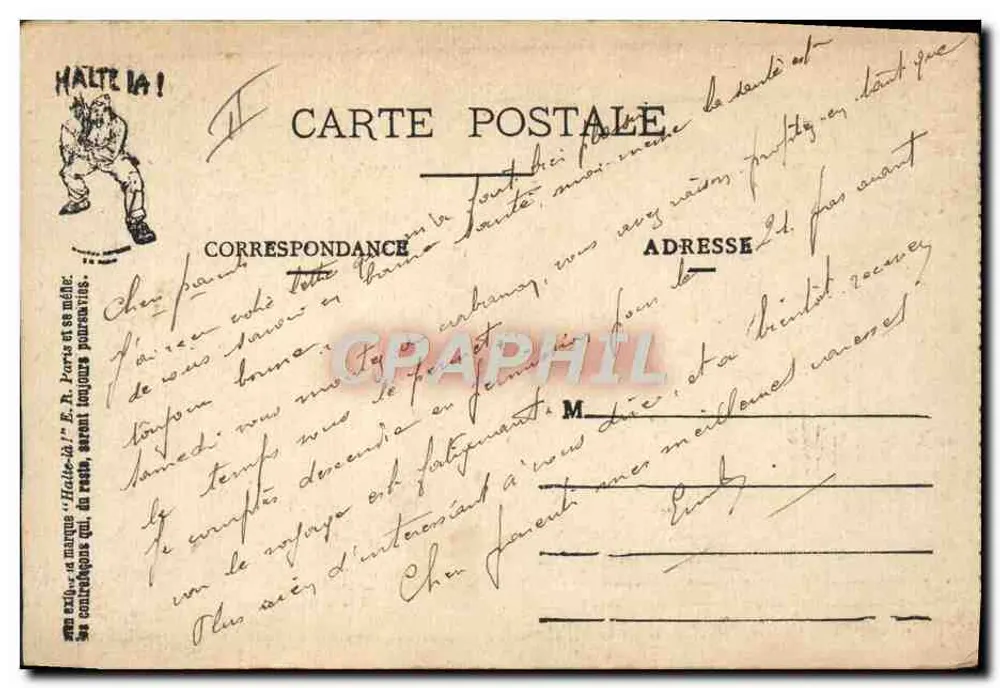 Cenas Militares — HALTE-LÀ! — E.R. (modelo depositado) - Verso