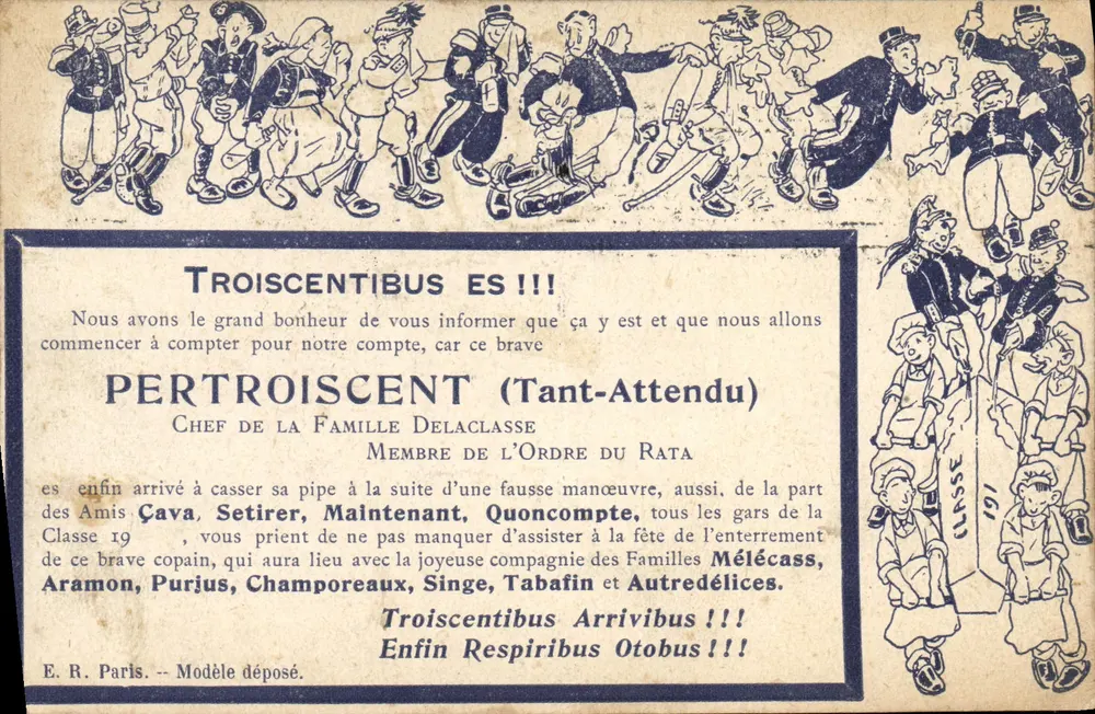 Festa de enterro — Amigos da Classe 19 — E.R. Paris — n° de série 191 - Frente
